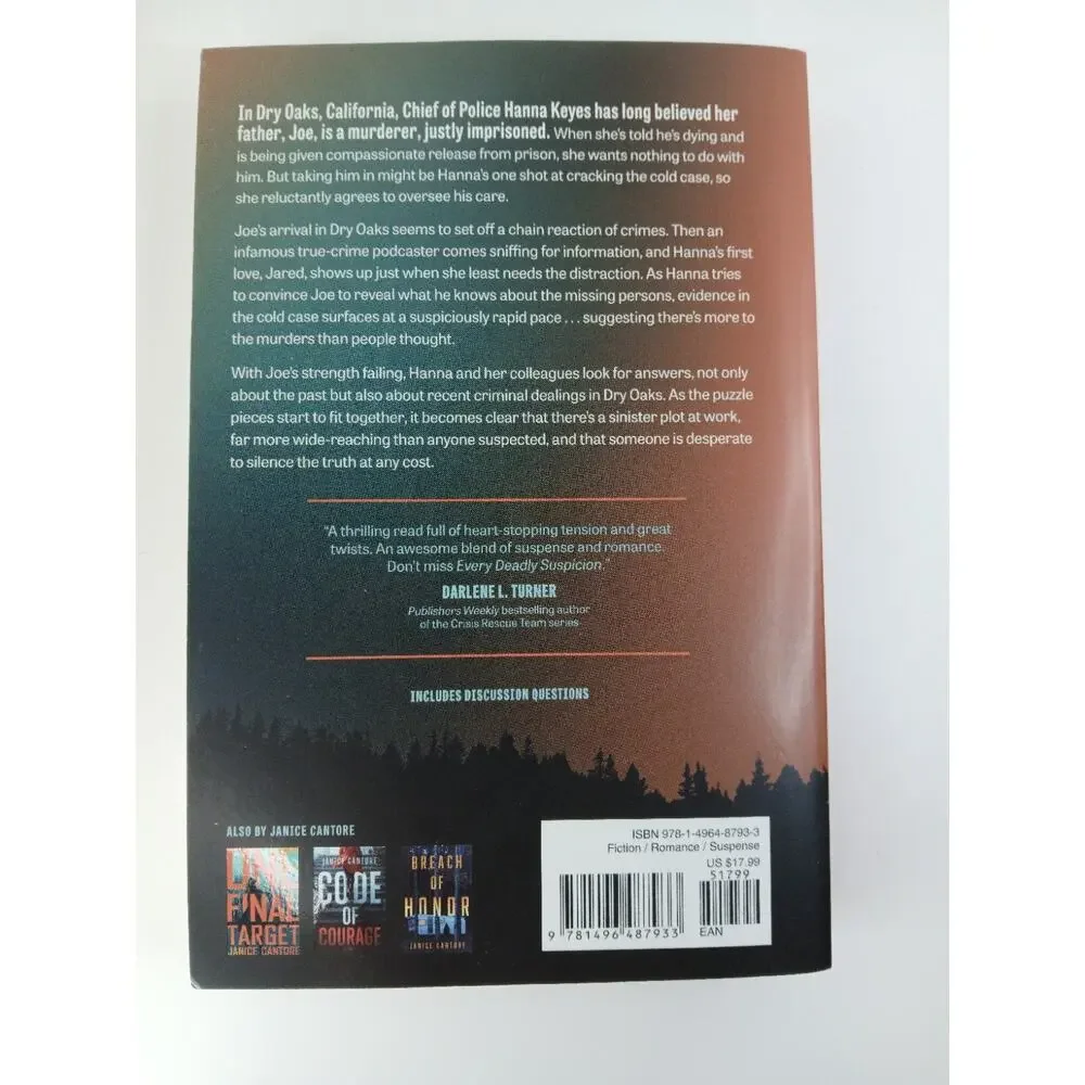 Every Deadly Suspicion Janice Cantore PB 2025 Christian Romantic Suspense *